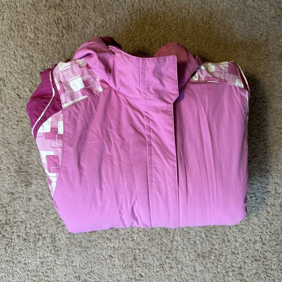 LL Bean Jacket Girls XL 18 Full Zip Nylon Softshell Insulated Pink Pockets - Picture 12 of 12